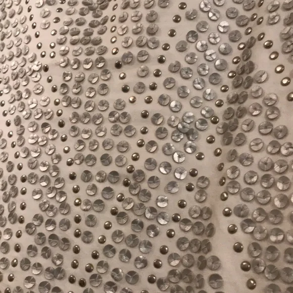 White House Black Market sequin and stud Mini ivory white 14 - Picture 2 of 5